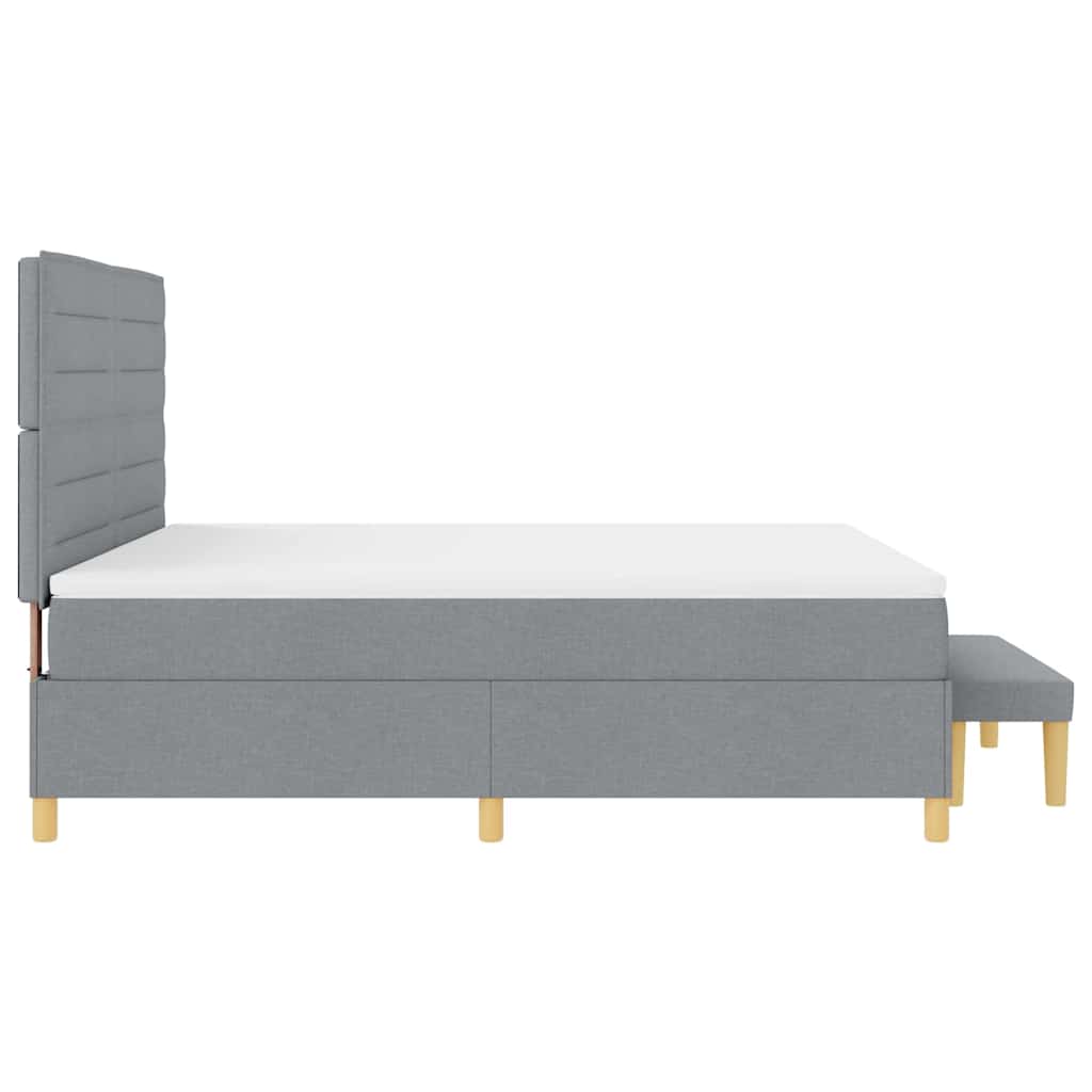 Krevet s opruga kutije Svijetlo siva 200 x 180 cm tkanina