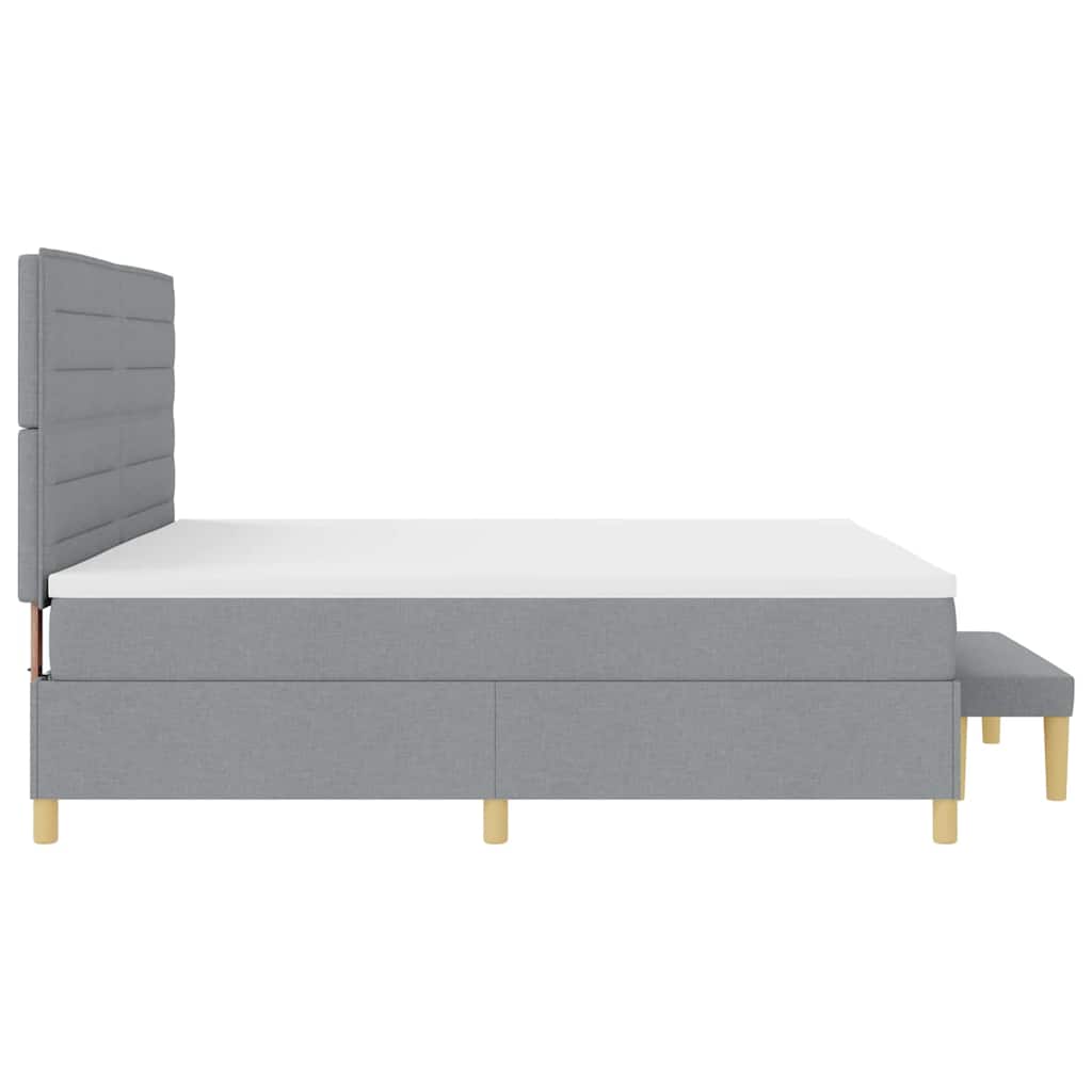 Krevet s opruga kutije Svjetlosiva 200 x 200 cm tkanina