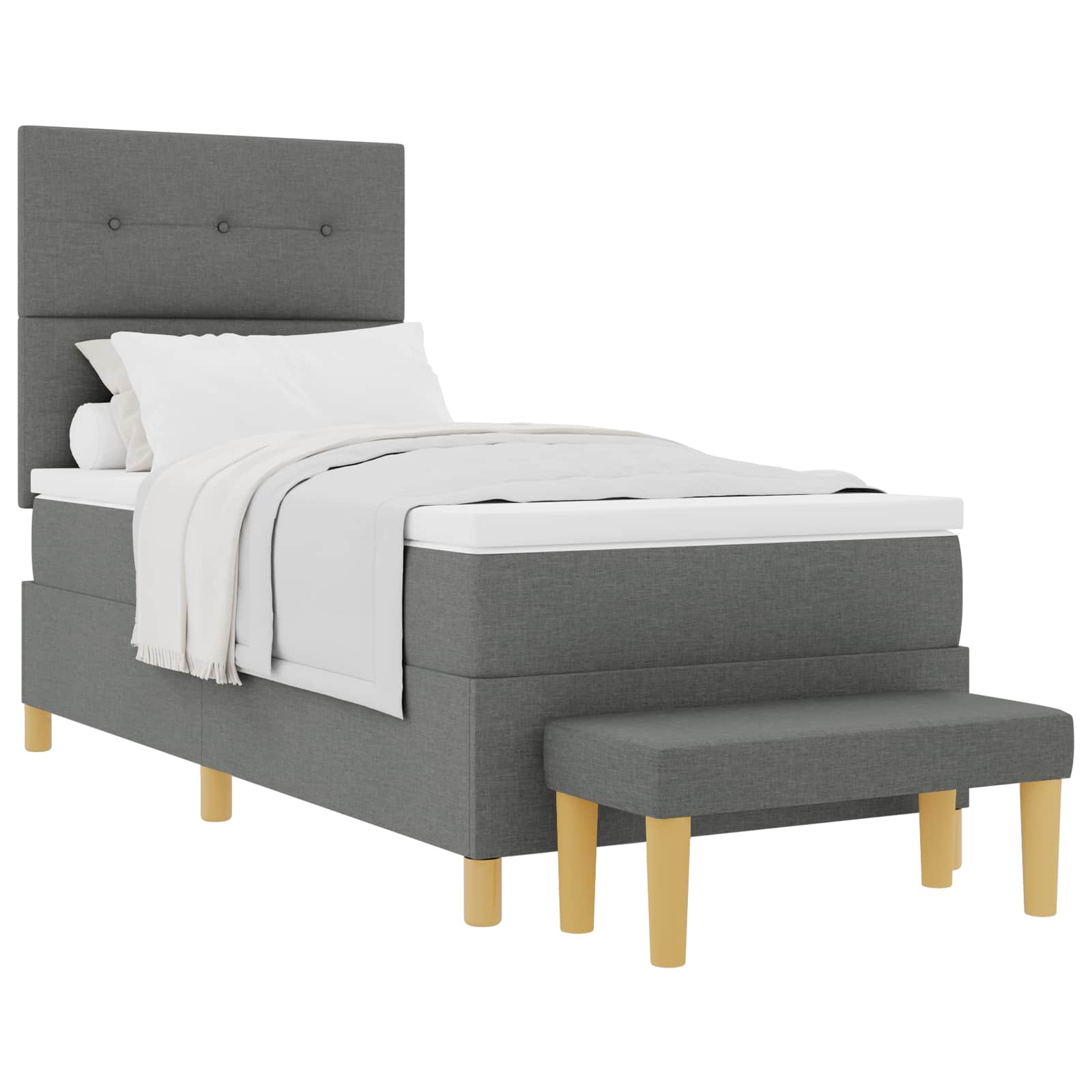 Krevet s opruga kutije Tamno siva 200 x 80 cm tkanina