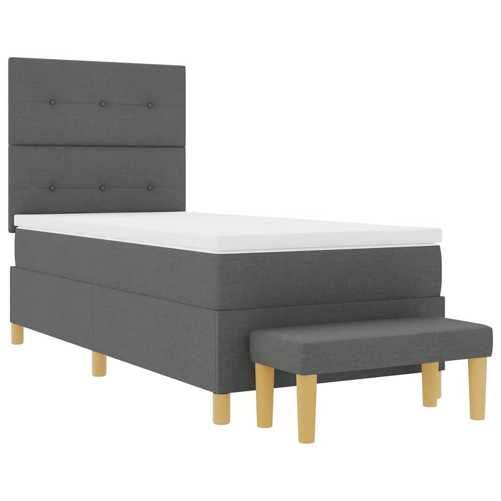 Krevet s opruga kutije Tamno siva 200 x 80 cm tkanina