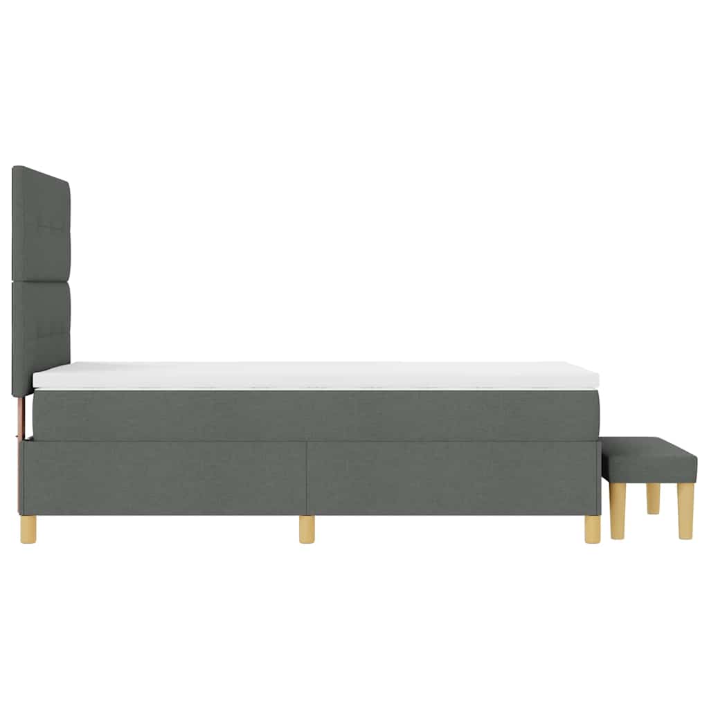 Krevet s opruga kutije Tamno siva 200 x 80 cm tkanina