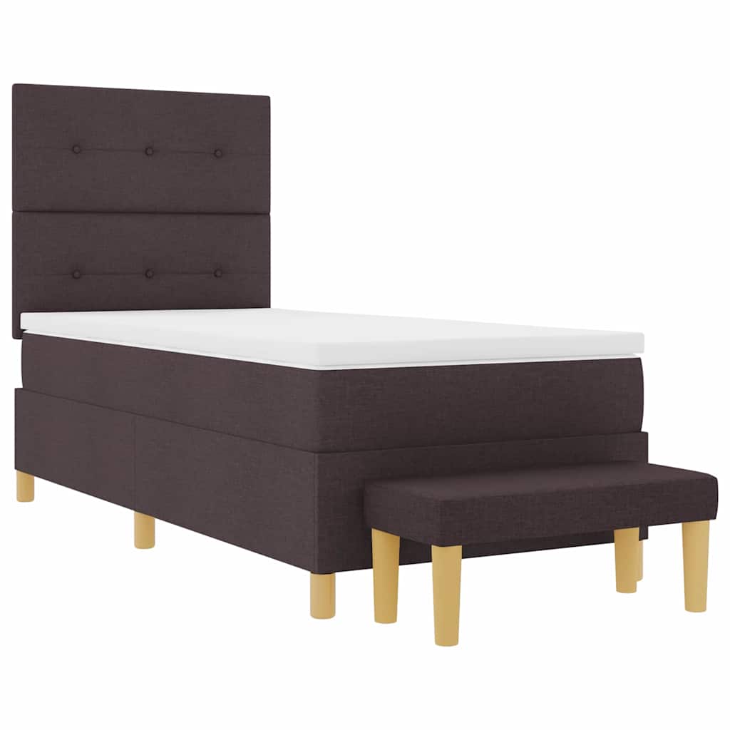 Krevet s opruga kutije Tamno smeđa 200 x 80 cm tkanina