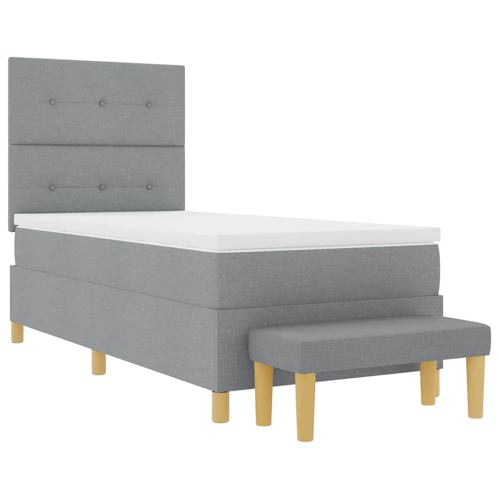 Krevet s opruga kutije Svjetlosiva 190 x 90 cm tkanina