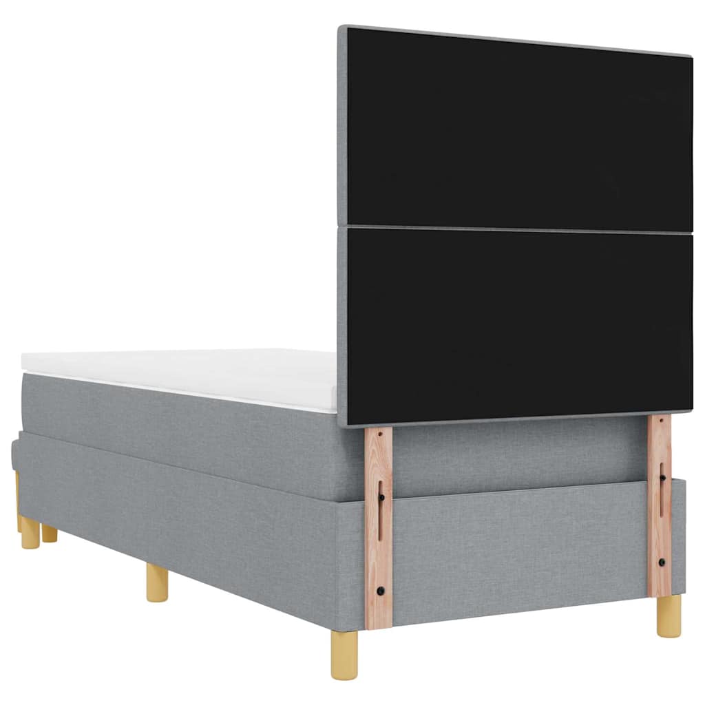 Krevet s opruga kutije Svijetlo siva 200 x 90 cm tkanina