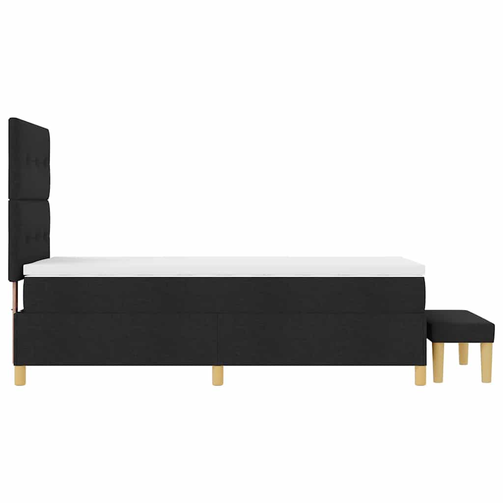 Krevet s opruga kutije s uzglavljem Crna 200 x 90 cm tkanina