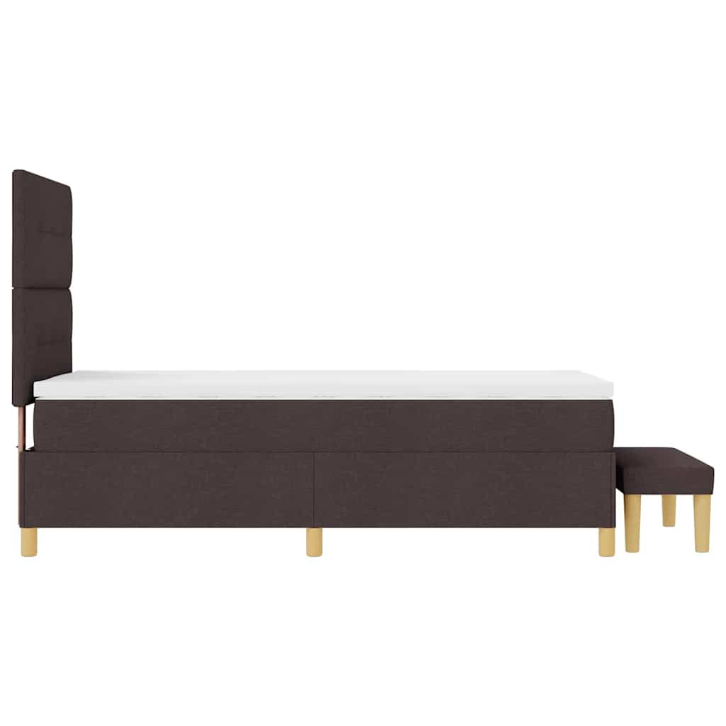 Krevet s opruga kutije Tamno smeđa 200 x 90 cm tkanina