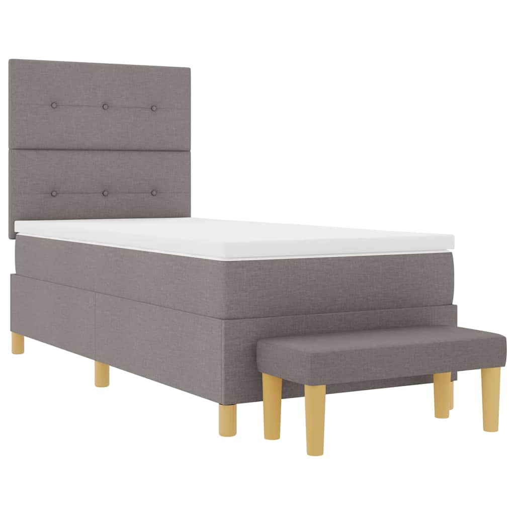 Krevet s opruga kutije Sivo-smeđa 200 x 100 cm tkanina