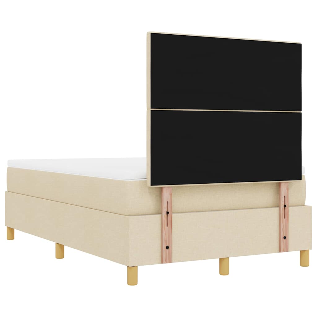 Krevet s opruga kutije s uzglavljem Krema 200 x 120 cm tkanina