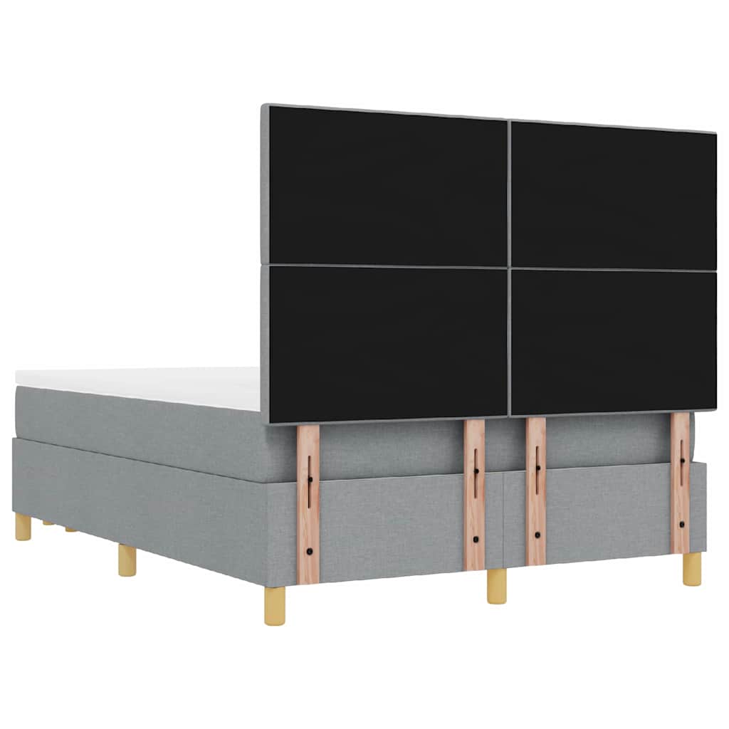 Krevet s opruga kutije Svjetlosiva 190 x 140 cm tkanina