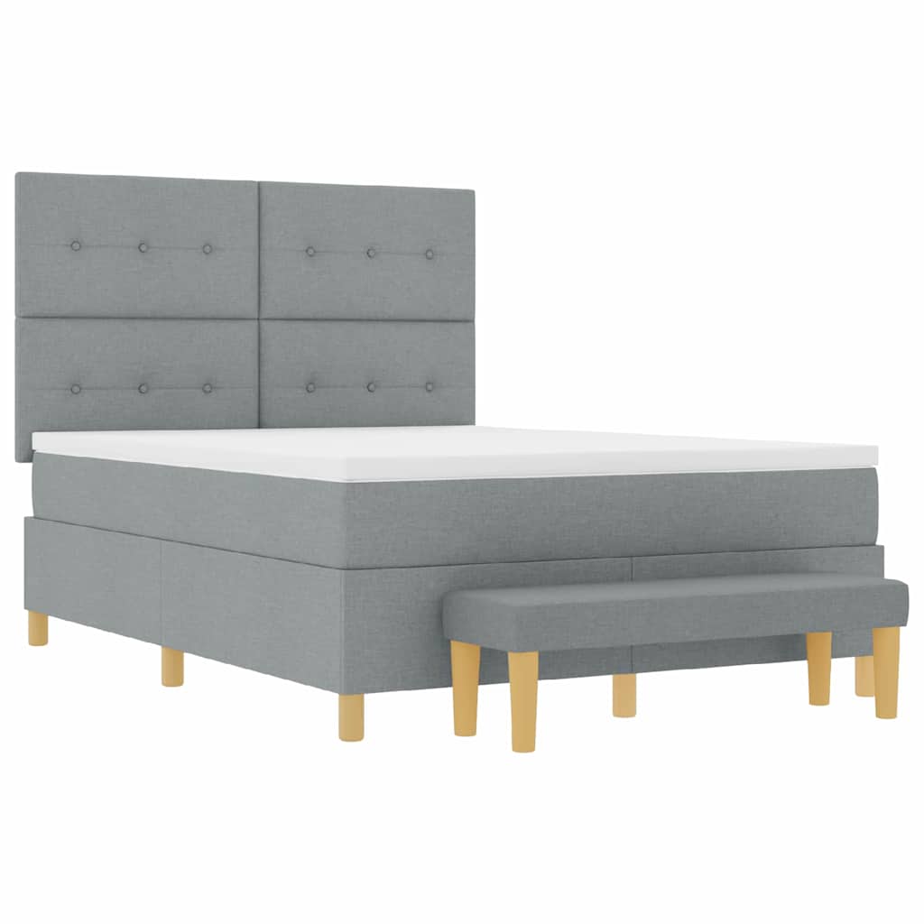 Krevet s opruga kutije Svjetlosiva 200 x 140 cm tkanina