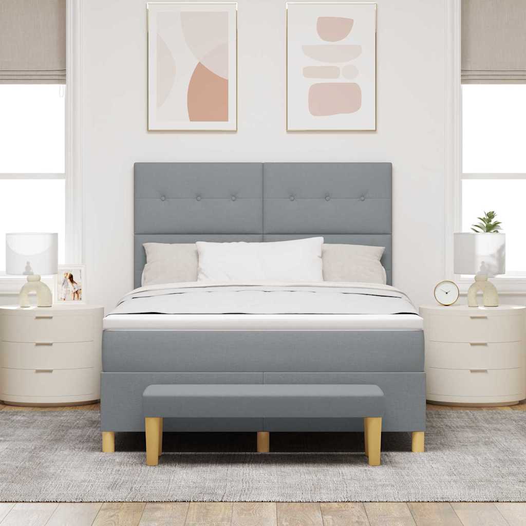 Krevet s opruga kutije Svjetlosiva 200 x 160 cm tkanina