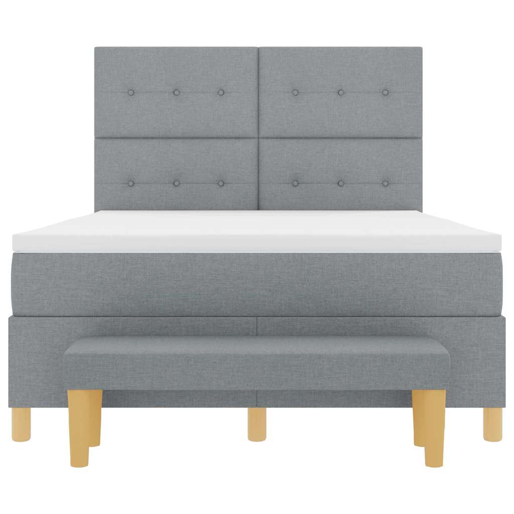 Krevet s opruga kutije Svjetlosiva 200 x 160 cm tkanina