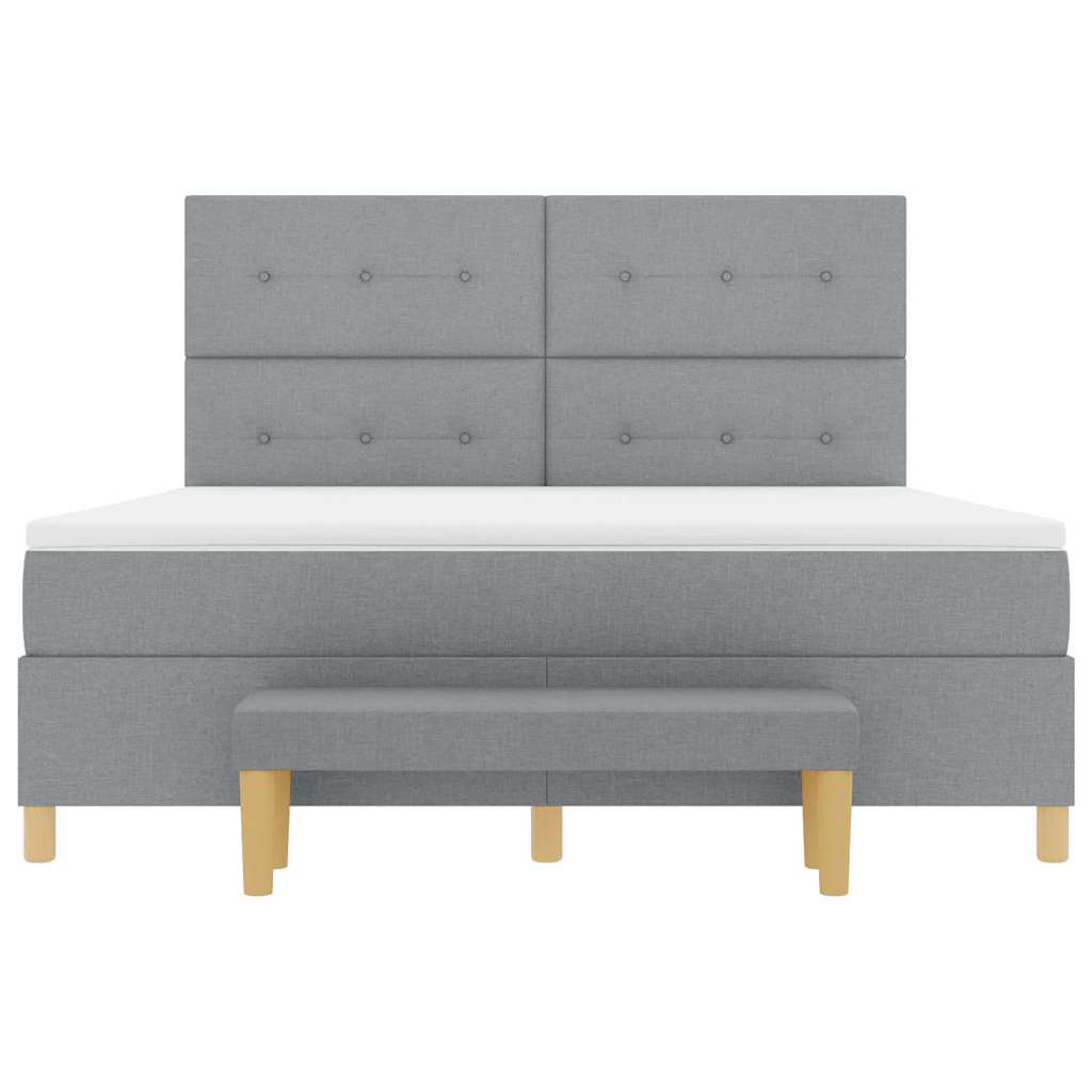 Krevet s opruga kutije Svjetlosiva 200 x 180 cm tkanina