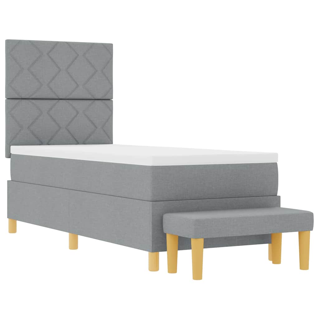 Krevet s opruga kutije Svjetlosiva 200 x 80 cm tkanina