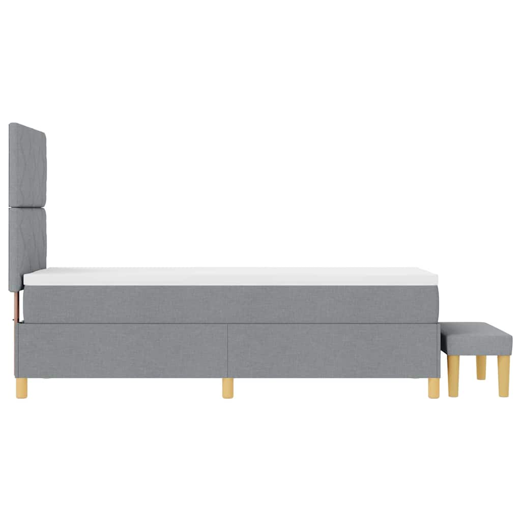 Krevet s opruga kutije Svjetlosiva 200 x 80 cm tkanina
