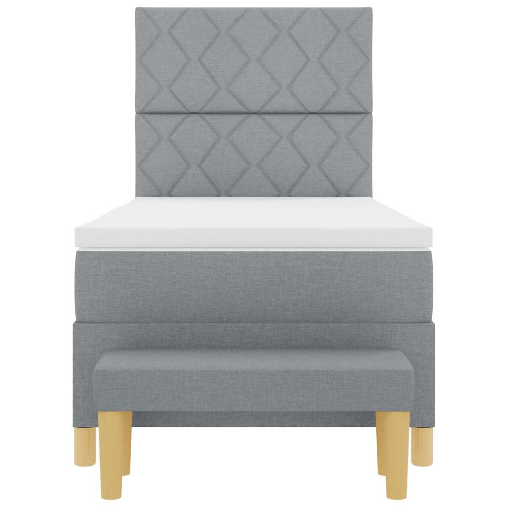 Krevet s opruga kutije Svjetlosiva 200 x 100 cm tkanina