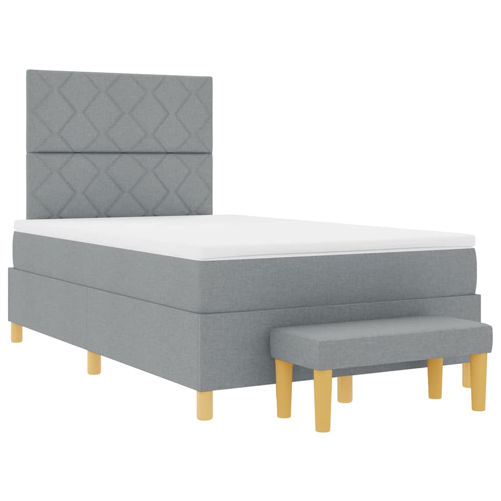 Krevet s opruga kutije Svjetlosiva 200 x 120 cm tkanina