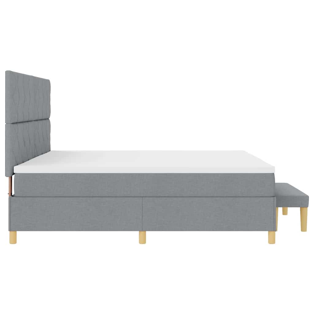 Krevet s opruga kutije Svjetlosiva 200 x 200 cm tkanina