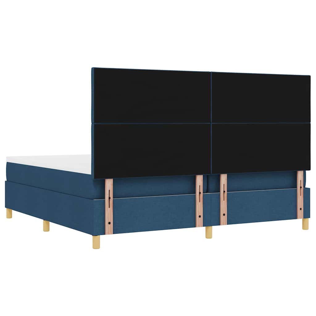Krevet s opruga kutije s uzglavljem Plava 200 x 200 cm tkanina