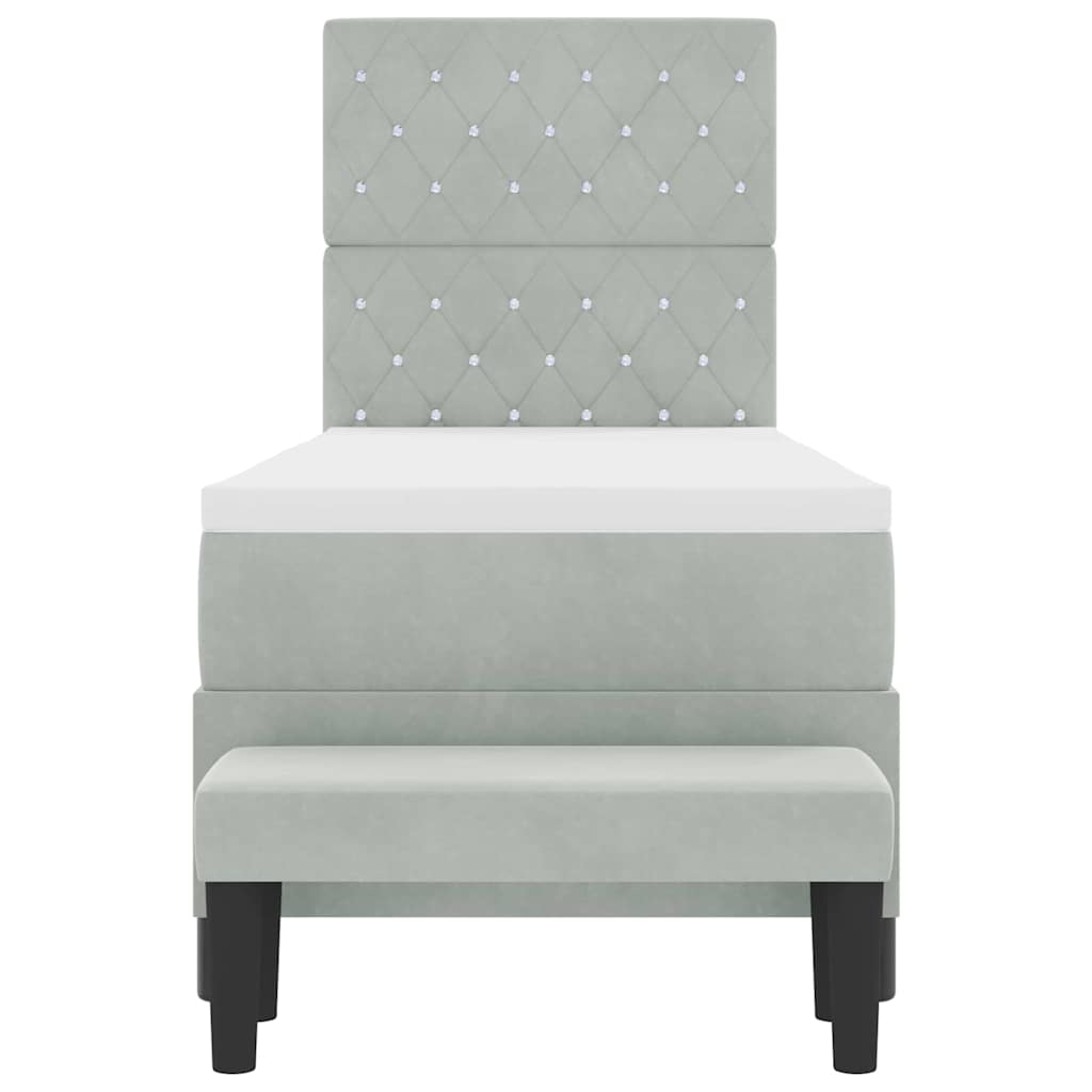 Krevet s opruga kutije Svjetlosiva 200 x 80 cm Baršun
