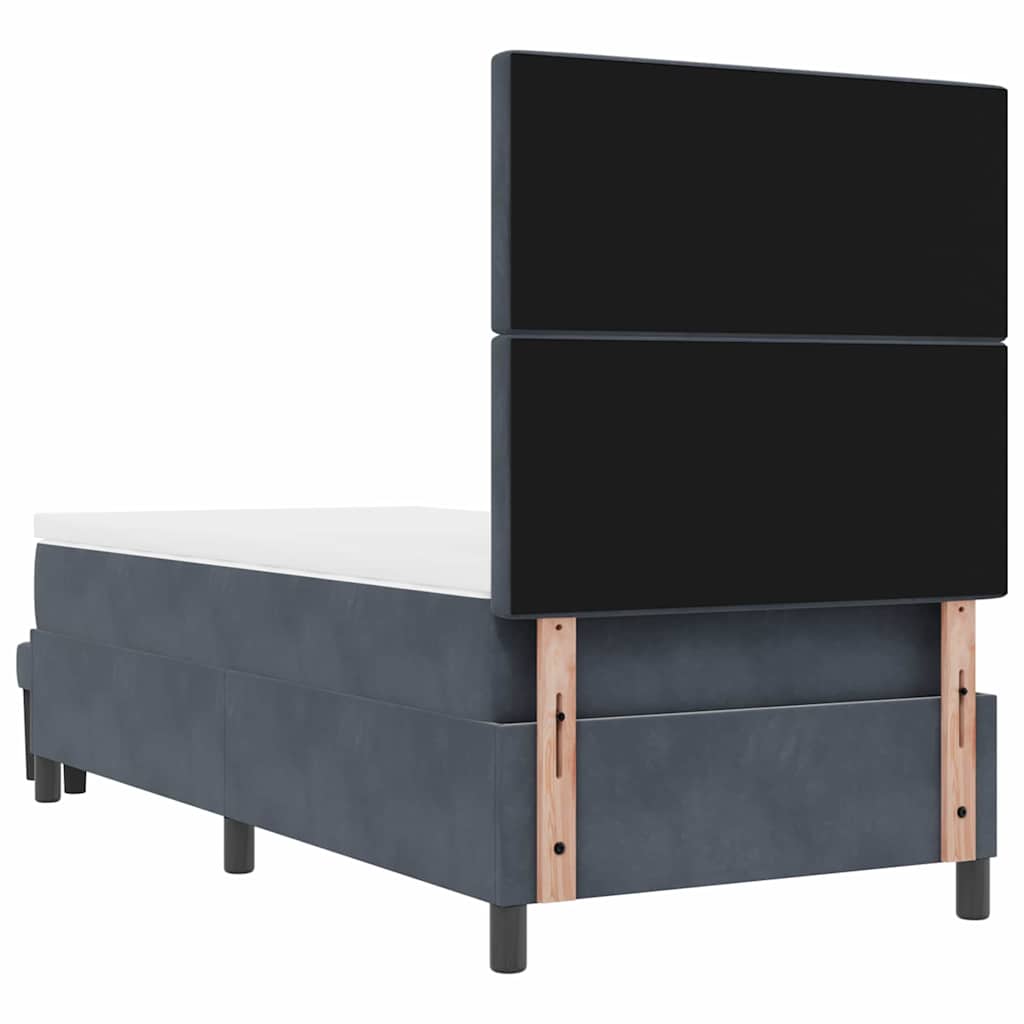 Krevet s opruga kutije Tamno siva 200 x 90 cm Baršun