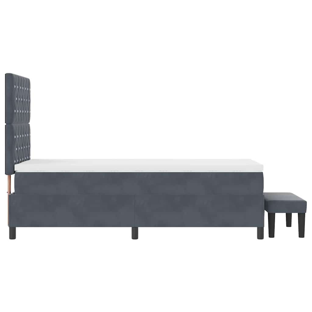 Krevet s opruga kutije Tamno siva 200 x 90 cm Baršun