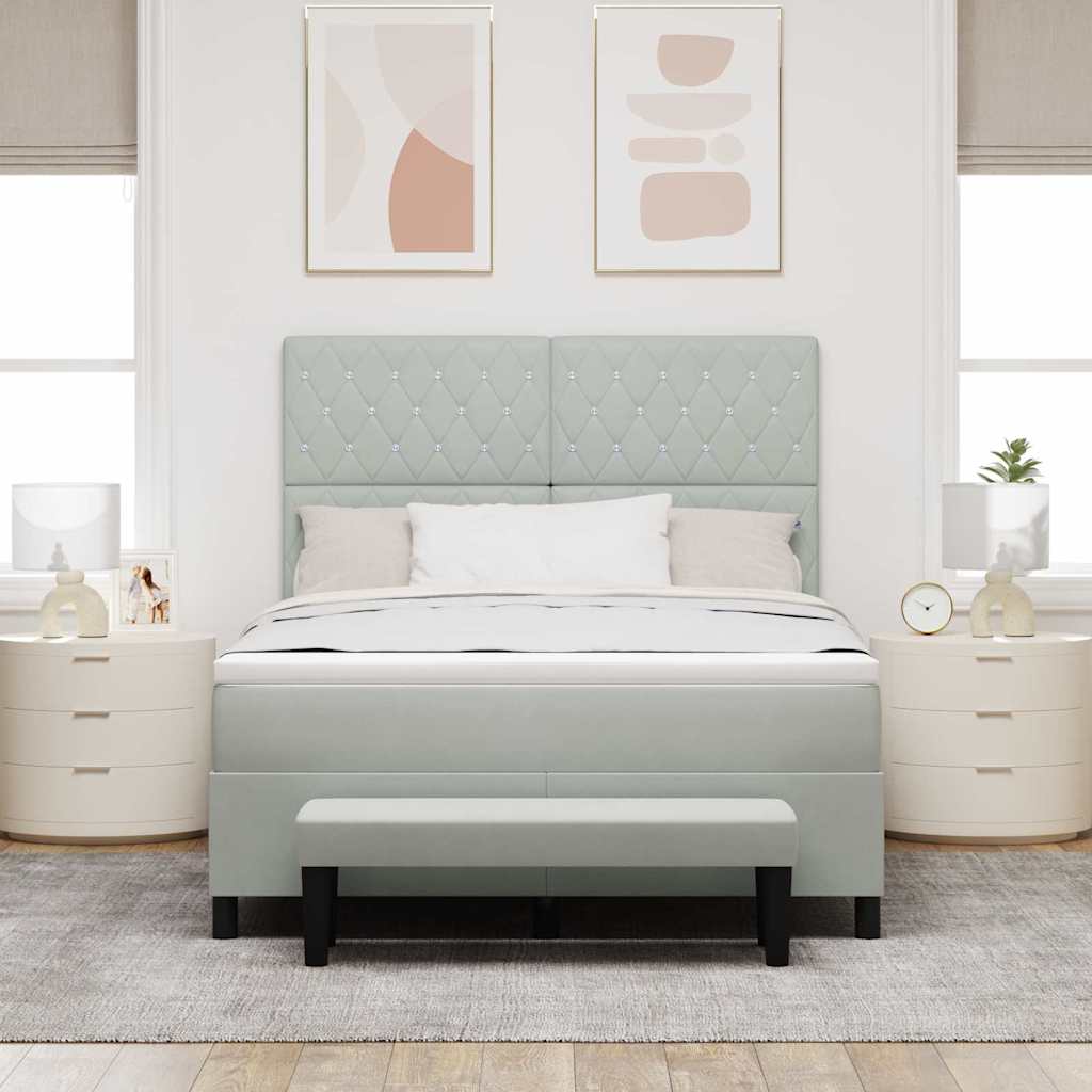 Krevet s opruga kutije Svjetlosiva 200 x 140 cm Baršun
