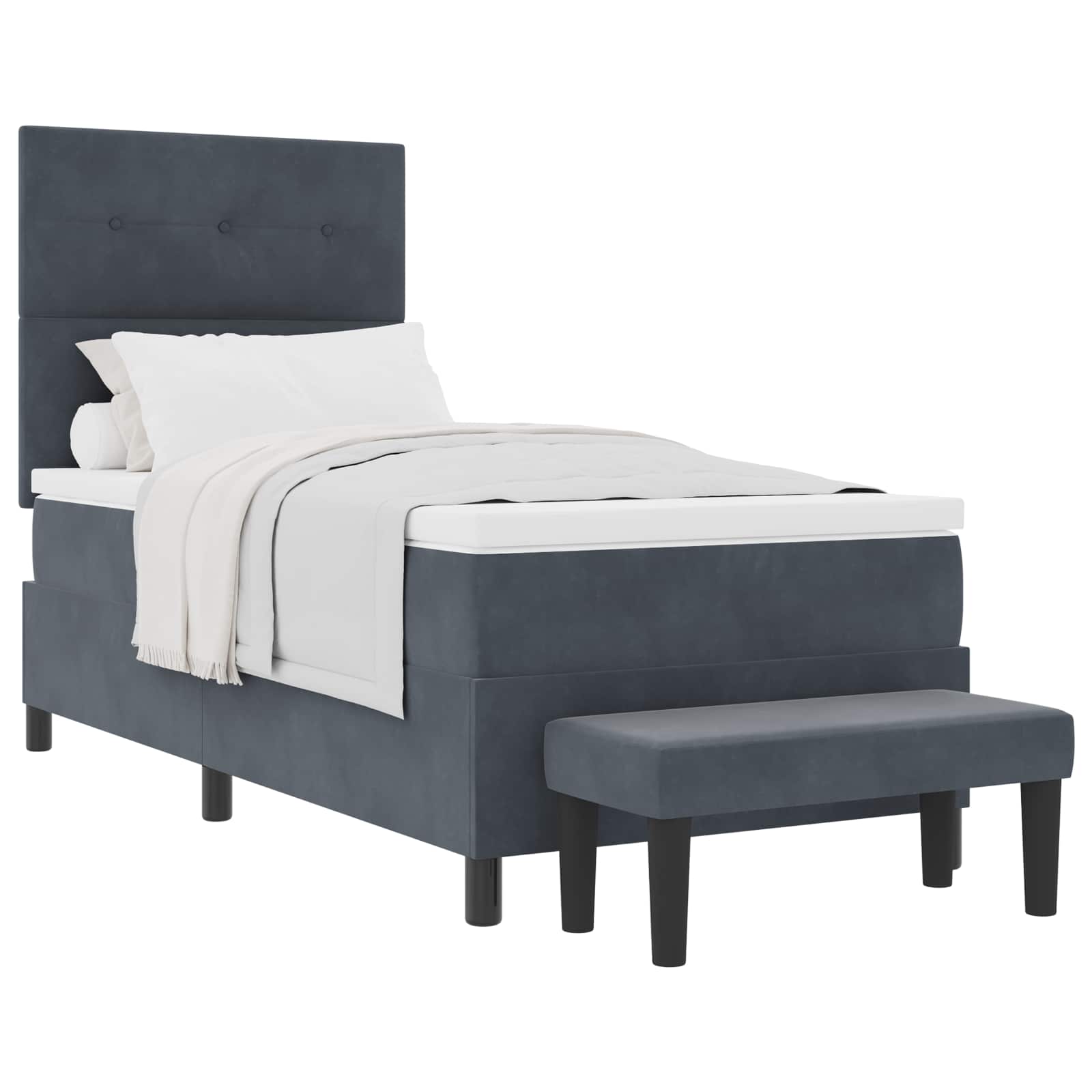 Krevet s opruga kutije Tamno siva 200 x 80 cm Baršun