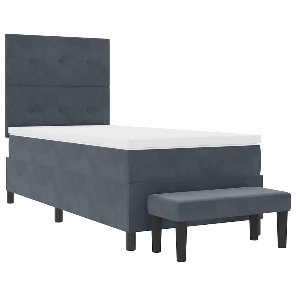 Krevet s opruga kutije Tamno siva 200 x 80 cm Baršun