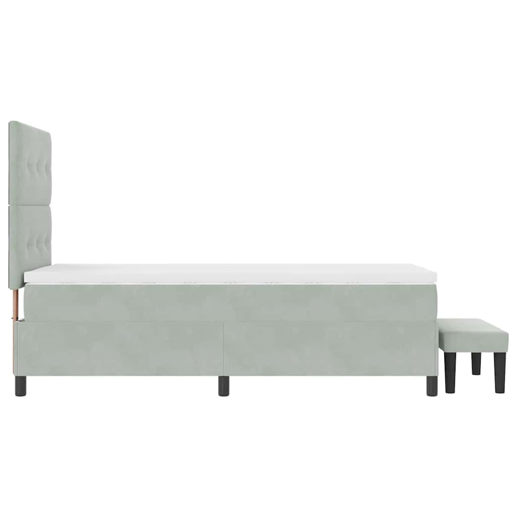 Krevet s opruga kutije Svjetlosiva 190 x 90 cm Baršun