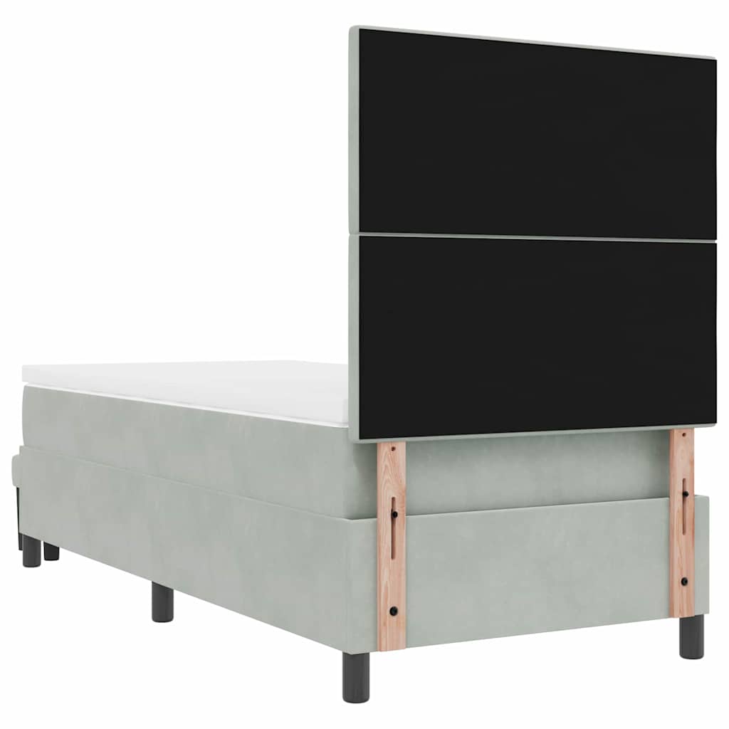 Krevet s opruga kutije Svijetlo siva 200 x 90 cm Baršun