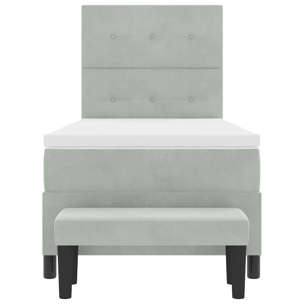 Krevet s opruga kutije Svijetlo siva 200 x 90 cm Baršun