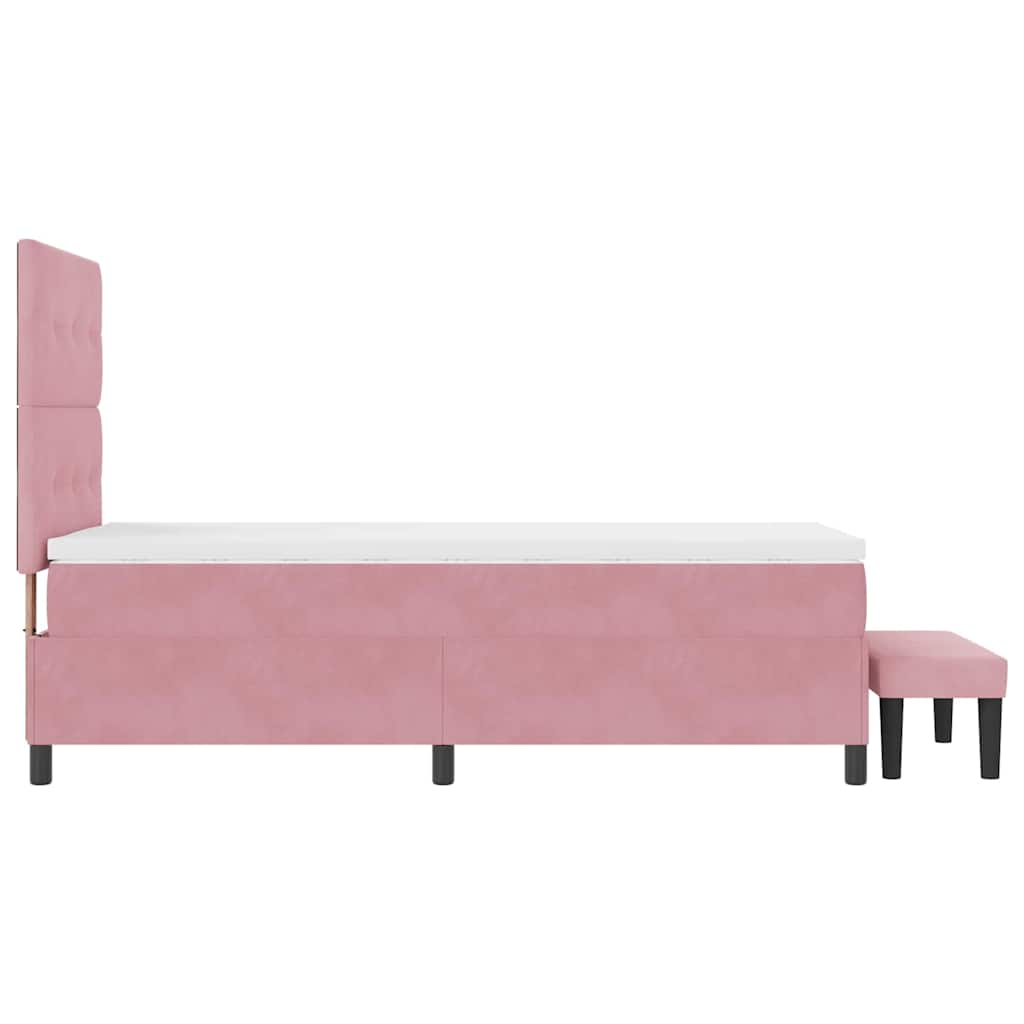 Krevet s opruga kutije Ružičasta 200 x 100 cm Baršun