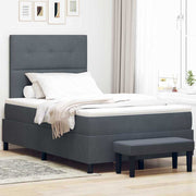 Krevet s opruga kutije Tamno siva 200 x 120 cm Baršun