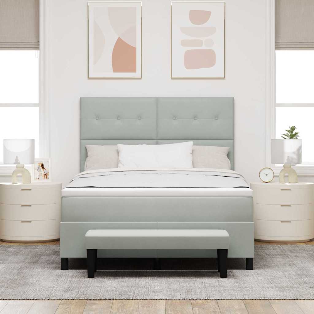 Krevet s opruga kutije Svjetlosiva 200 x 140 cm Baršun