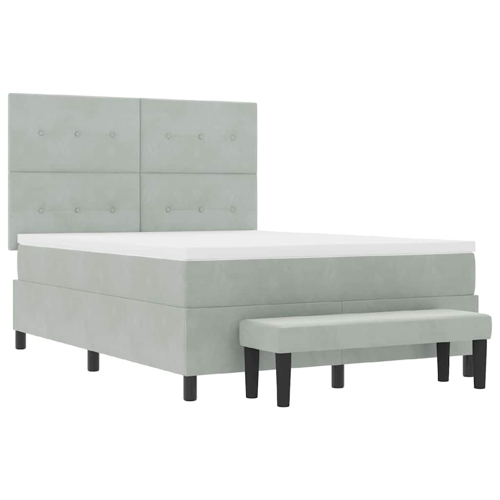 Krevet s opruga kutije Svjetlosiva 200 x 140 cm Baršun