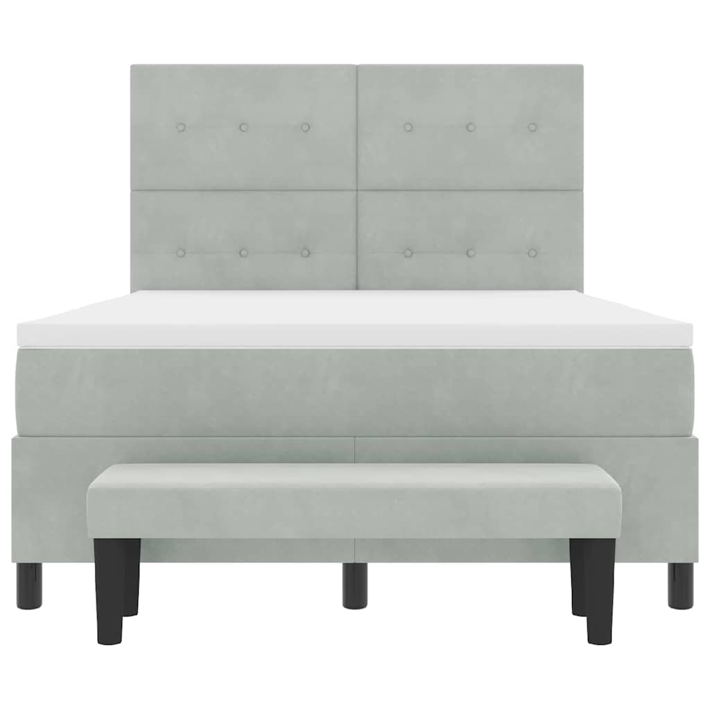 Krevet s opruga kutije Svjetlosiva 200 x 140 cm Baršun