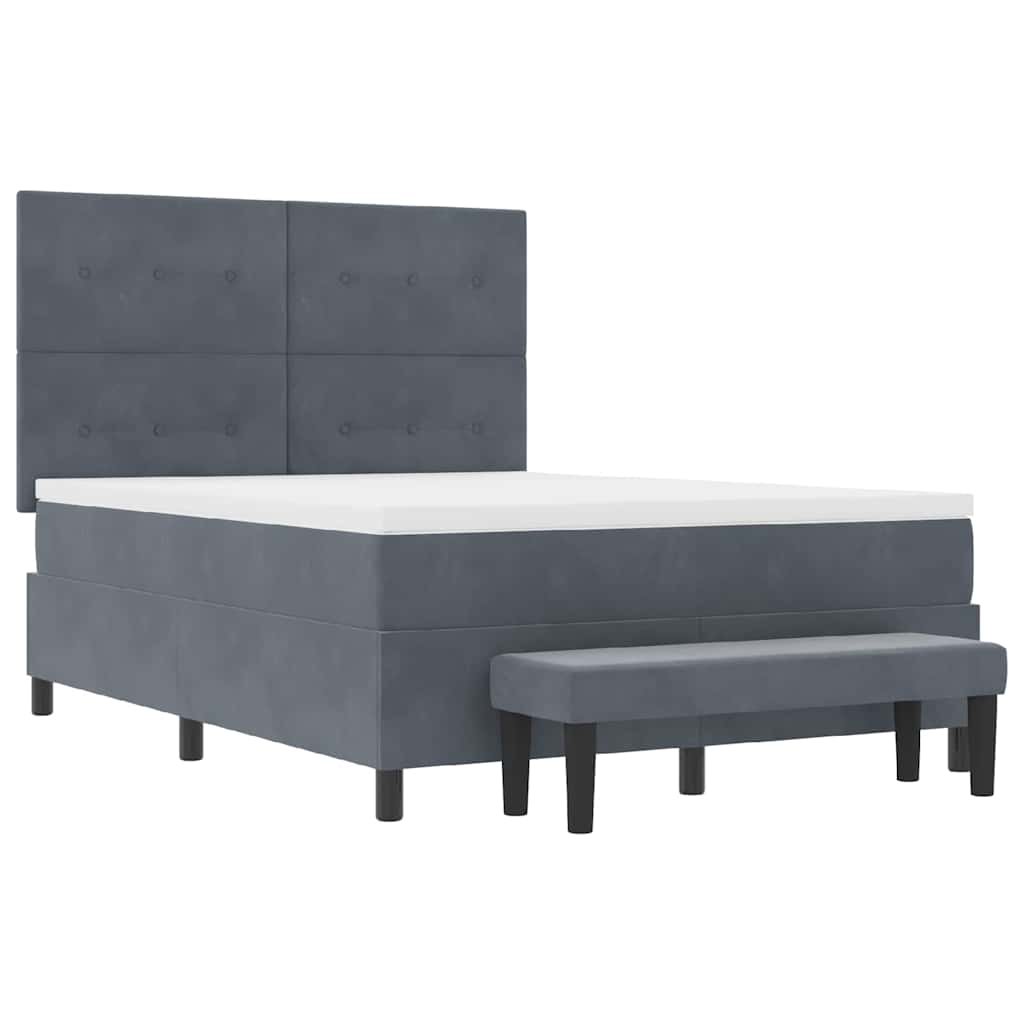 Krevet s opruga kutije Tamno siva 200 x 140 cm Baršun
