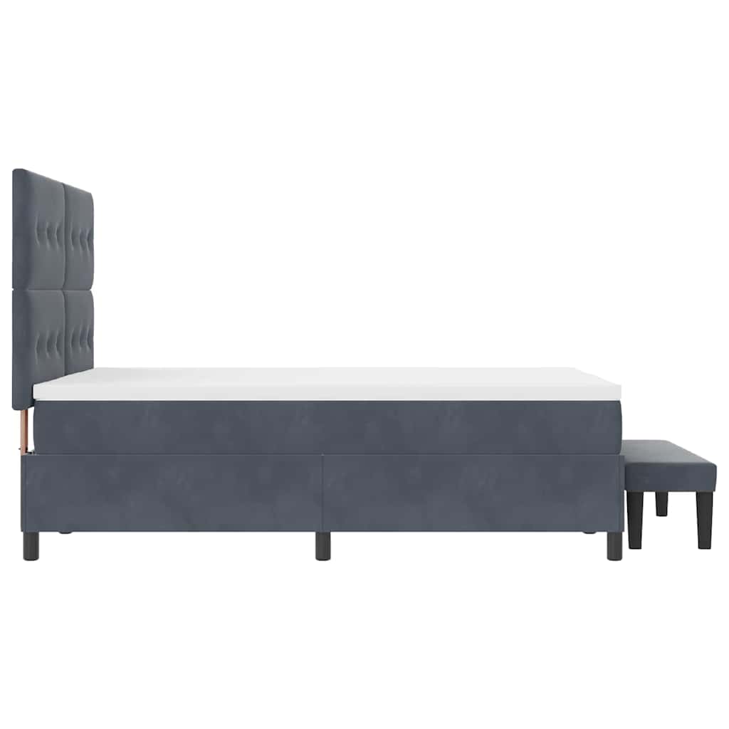 Krevet s opruga kutije Tamno siva 200 x 140 cm Baršun