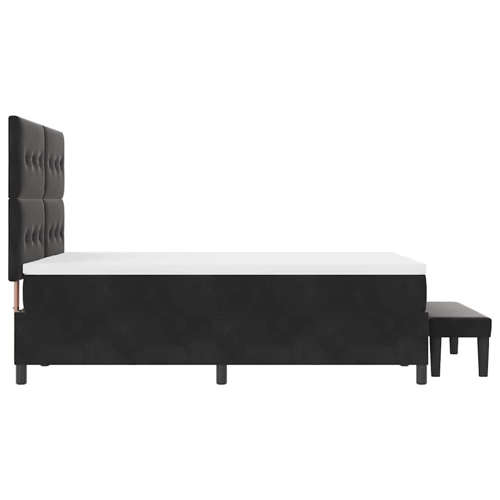 Krevet s opruga kutije s jastukom Crna 200 x 140 cm Baršun