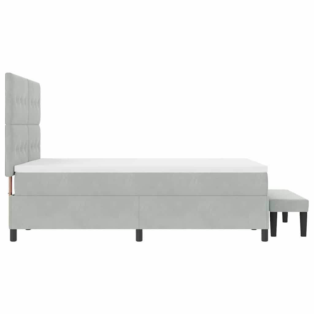 Krevet s opruga kutije Svjetlosiva 200 x 160 cm Baršun