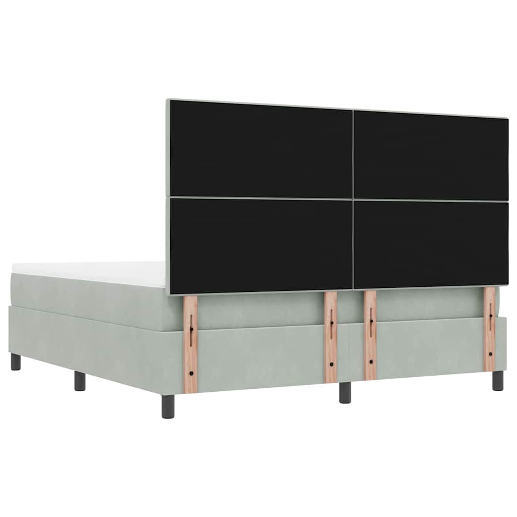 Krevet s opruga kutije Svijetlo siva 200 x 180 cm Baršun