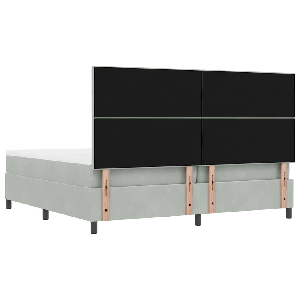 Krevet s opruga kutije Svjetlosiva 200 x 200 cm Baršun