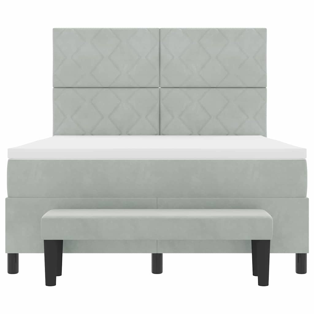 Krevet s opruga kutije Svjetlosiva 200 x 140 cm Baršun