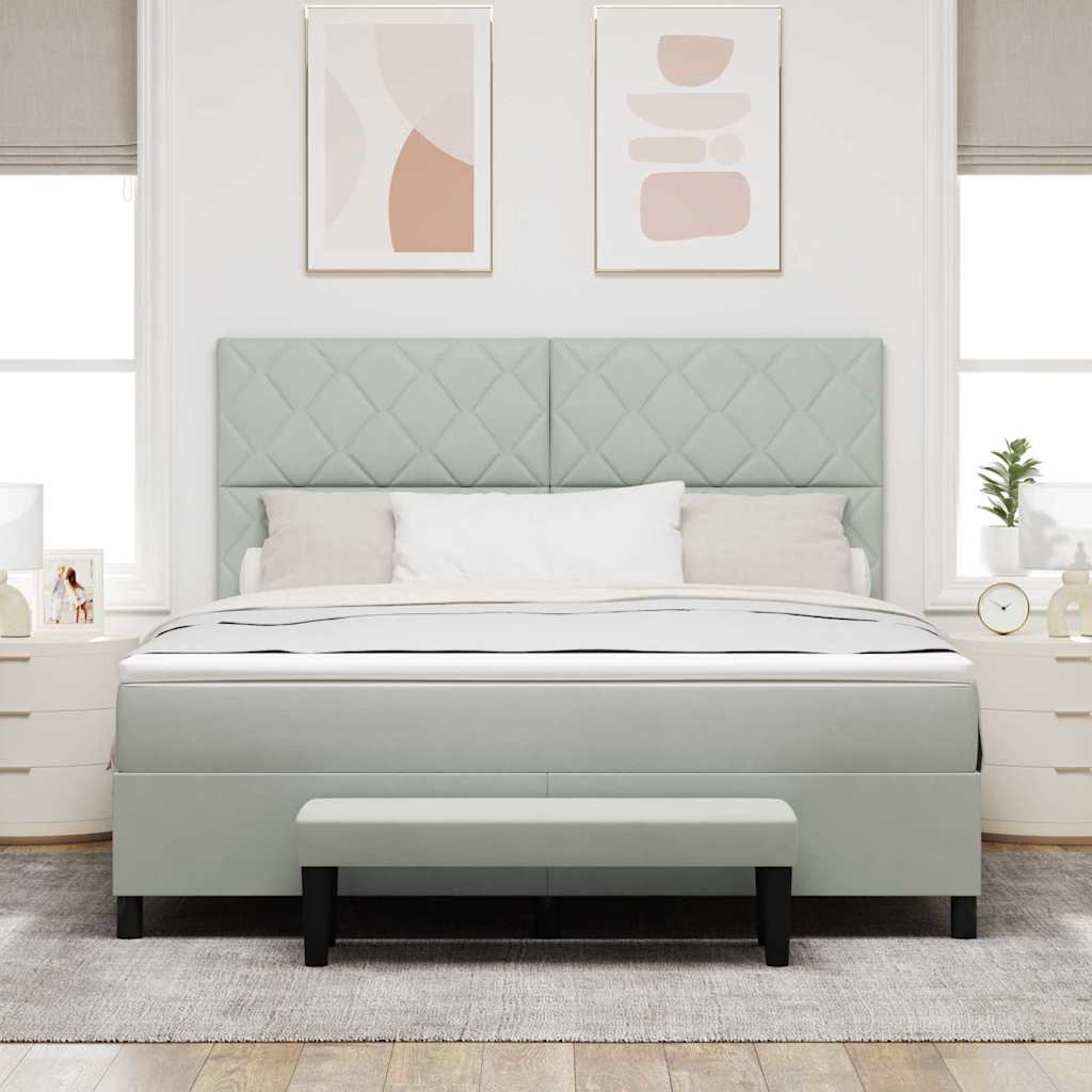 Krevet s opruga kutije Svjetlosiva 200 x 180 cm Baršun