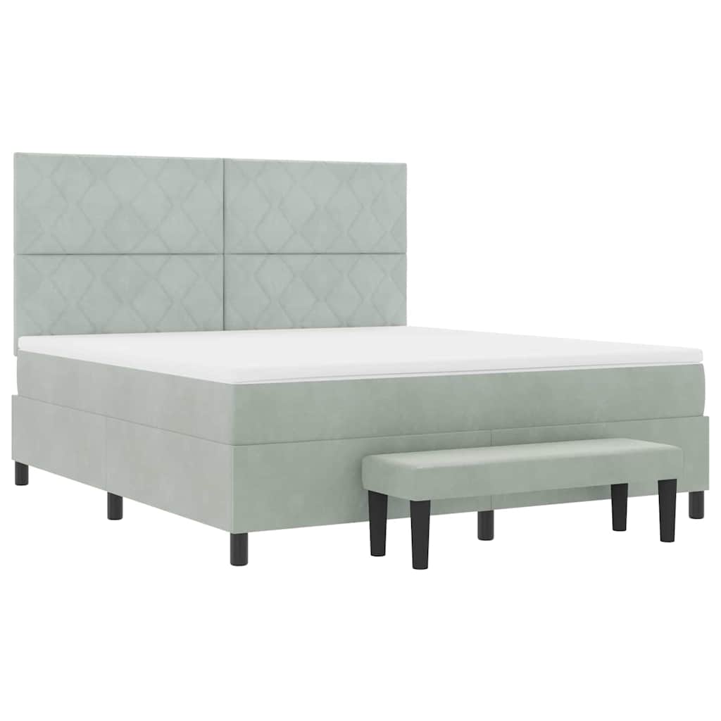 Krevet s opruga kutije Svjetlosiva 200 x 180 cm Baršun