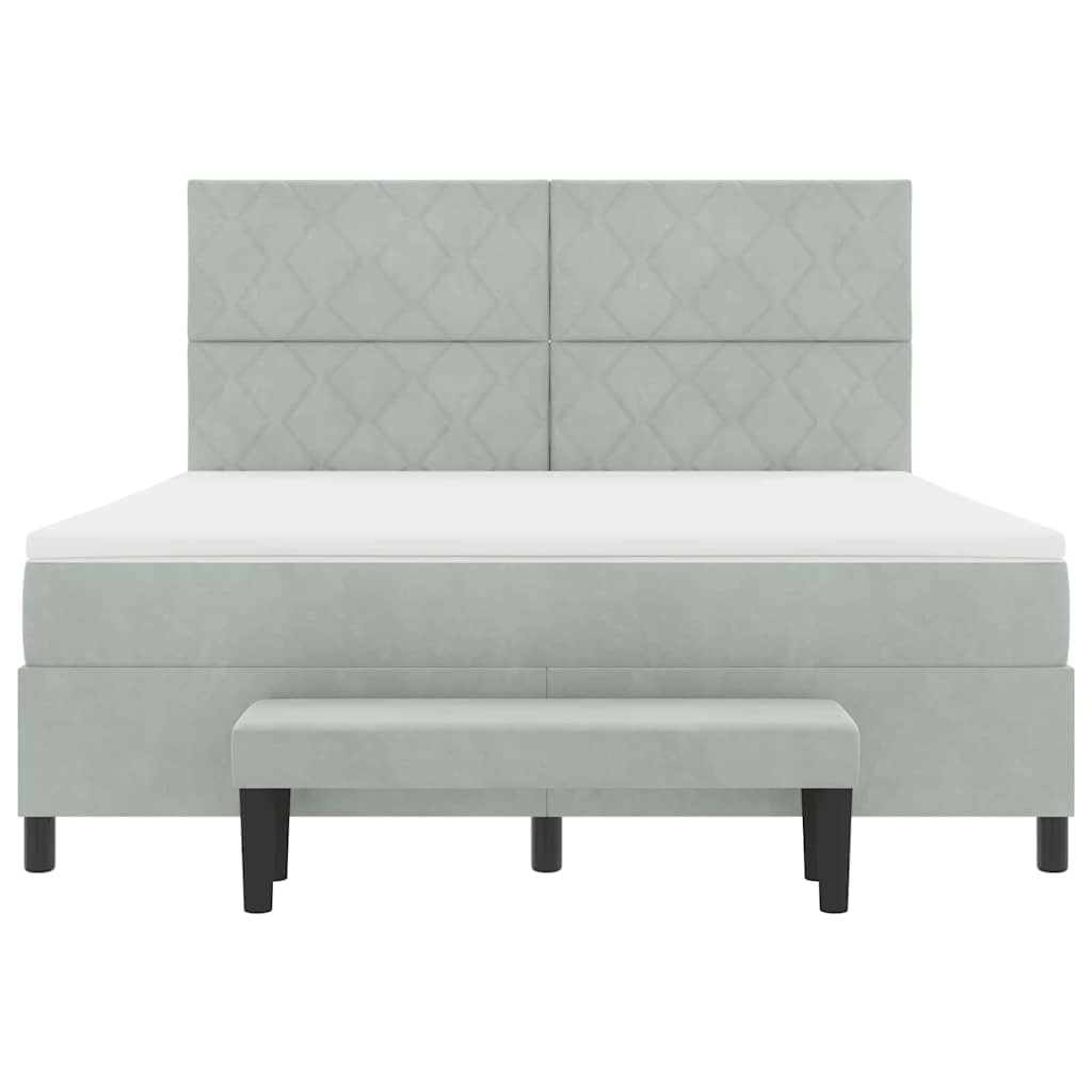 Krevet s opruga kutije Svjetlosiva 200 x 180 cm Baršun