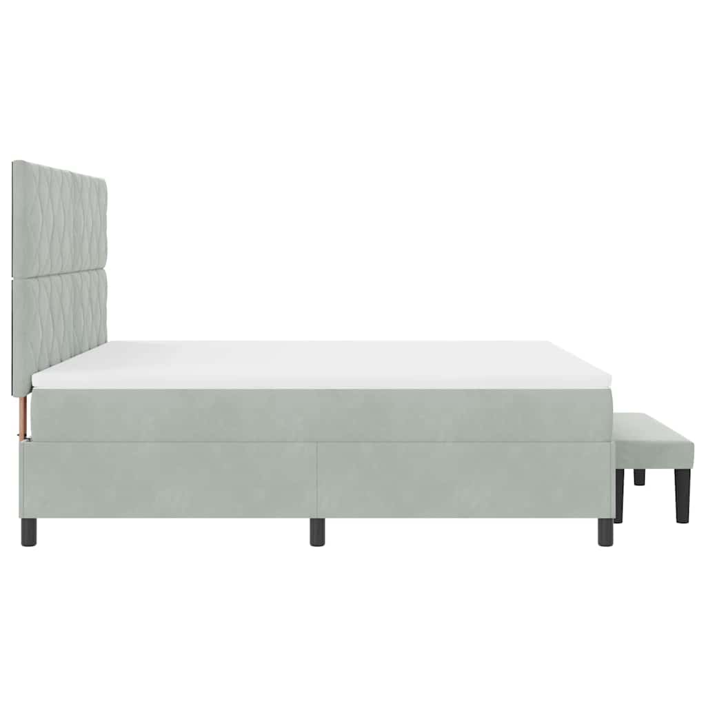 Krevet s opruga kutije Svjetlosiva 200 x 180 cm Baršun