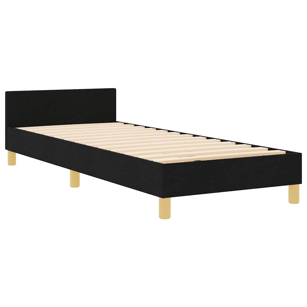 Krevetna konstrukcija s uzglavljem Crna 80 x 200 cm tkanina