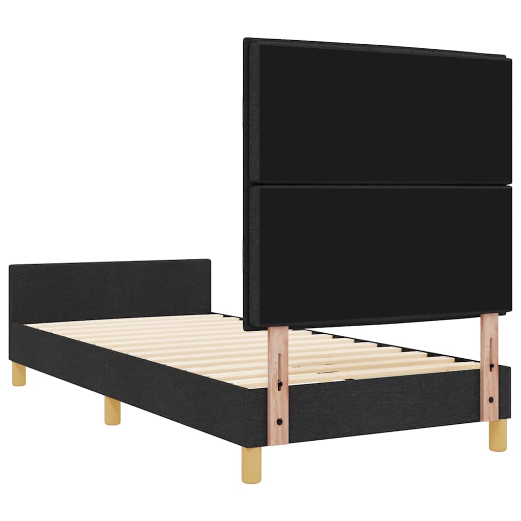 Krevetna konstrukcija s uzglavljem Crna 80 x 200 cm tkanina